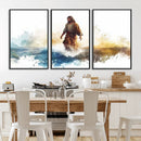 Watercolor Jesus Walking Wall Art Print, Jesus Water Canvas