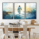 Watercolor Jesus Walking on Water Canvas Print, Christian
