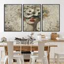 Abstract Floral Women Patel Wall Art Canvas Print