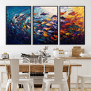 Vibrant Abstract Fish Swarm Art – Colorful Fish Inspired