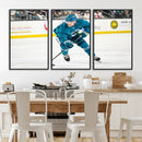 San Jose Sharks Ice Hockey Player Wall Art Canvas Print