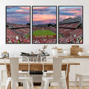 Carter-Finley Stadium Art Sunset Game Triple Canvas Wall Art