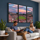 Carter-Finley Stadium Art Sunset Game Triple Canvas Wall Art