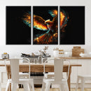 Fiery Phoenix Canvas Print | Ready to Hang Wall Art | Bold