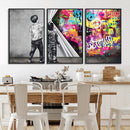 Banksy Print - Street Art Canvas Wall Art - Kids Revealing