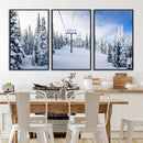 Winter Ski Lift Wall Art Print - Landscape Wall Art | Snowy