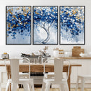 Blue and Gold Abstract Tree Wall Art Canvas Print | Modern