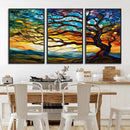 Vibrant Mosaic Tree of Life Wall Art | Stained Glass Style