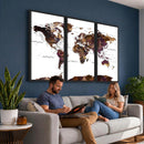 World Map Canvas Print – Detailed Map of the World Wall Art