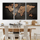 World Map Canvas Print – Framed Travel Map Wall Art for
