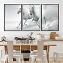 Large Wall Art Canvas Print – Beautiful Running White Horses
