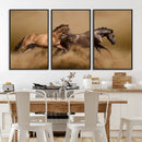 Large Wall Art Canvas Print – Two Running Brown Horses