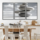 Still Life Black and White Zen Stones Wall Art Canvas,