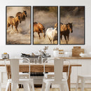 Large Wall Art 5 Horses Running on Sand Canvas Print