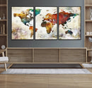 Watercolor World Map Canvas Print – Framed Wall Art for by MyGreatCanvas | Canvas Wall Art Prints | Photo Prints & Wall Decor