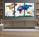 World Map Canvas Print – Detailed Map of the World Wall Art