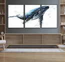 Watercolor Whale Wall Art Canvas Print by MyGreatCanvas | Canvas Wall Art Prints | Photo Prints & Wall Decor