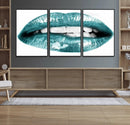Blue Lips Wall Art Canvas Print