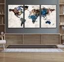 World Map Canvas Print – Framed Travel Map Wall Art for by MyGreatCanvas | Canvas Wall Art Prints | Photo Prints & Wall Decor