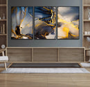 Large Abstract Wall Art Print - Gold and Blue Abstract by MyGreatCanvas | Canvas Wall Art Prints | Photo Prints & Wall Decor