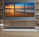 Sunset and Beach at Night Wall Art Canvas Print