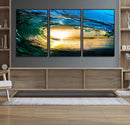Ocean Wave at Sunset Canvas Art, Large Wall Print of Vibrant by MyGreatCanvas | Canvas Wall Art Prints | Photo Prints & Wall Decor