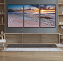 Sea Ocean Sunset Beach Wall Art Canvas Print