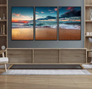 Sunset on Beach Wall Art Ocean Beach Canvas Print