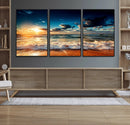 Golden Hour Sunset Over Ocean Waves Wall Art Canvas Print | by MyGreatCanvas | Canvas Wall Art Prints | Photo Prints & Wall Decor