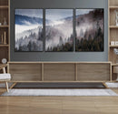 Beautiful Rising Fog in Winter Mountain Landscape- Framed