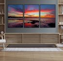 Glorious Sunset on The Beach Wall Art Canvas Print