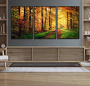 Sunlight Through Trees Wall Art Canvas Print - Autumn Forest