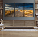 Ocean Beach Dark Clouds Wall Art Canvas Print