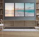 Tranquil Ocean Beach Sunset Canvas Wall Art | 3-Panel