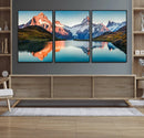 Landscape Mountain and Lake View Wall Art Canvas Print