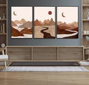 Boho Wall Art Canvas Print Set Mid-Century Prints Bohemian