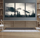 Large Foggy Mountain Forest Wall Art Canvas Print | Misty
