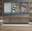 Banksy Colorful Street Graffiti Canvas Wall Art Print, by MyGreatCanvas | Canvas Wall Art Prints | Photo Prints & Wall Decor