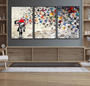 Banksy Art Butterfly Girl Explosion Canvas Art – Vibrant
