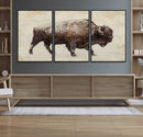 Buffalo Wall Art, Western Bison Canvas Print, Rustic Buffalo