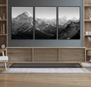 Everest Himalaya Mountain Peaks Black & White Triptych
