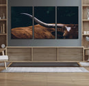 Texas Longhorn Bull Wall Art Canvas Print - Large Framed