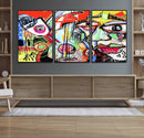 Picasso Style Art Abstract Canvas Wall Art Print , Colorful