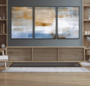 Blue Multi Panel Abstract Wall Art Canvas, Abstract Blue and