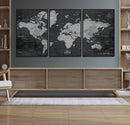 World Map Canvas Print – Detailed Map of the World Wall Art