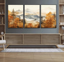 Golden Autumn Forest Wall Art Canvas | Mountain Landscape