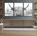 Rustic Charm | Cow Longhorn Black White Bighorn Wall Art