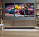 Abstract Graffiti Barbell Canvas Wall Art – Urban Fitness