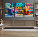 Fitness Gym Barbell Graffiti Wall Art Canvas Print