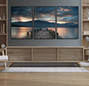 Mountain Lake Wood Pier Canvas Wall Art Nature Lake Print
